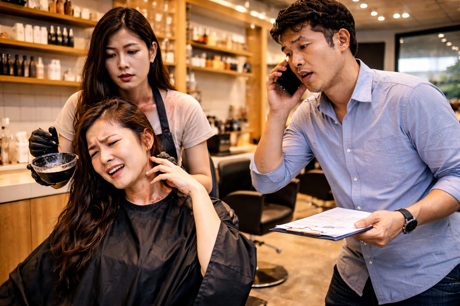 เคสร้านเสริมสวยลูกค้าแพ้สารเคมี ประกันช่วยอะไร