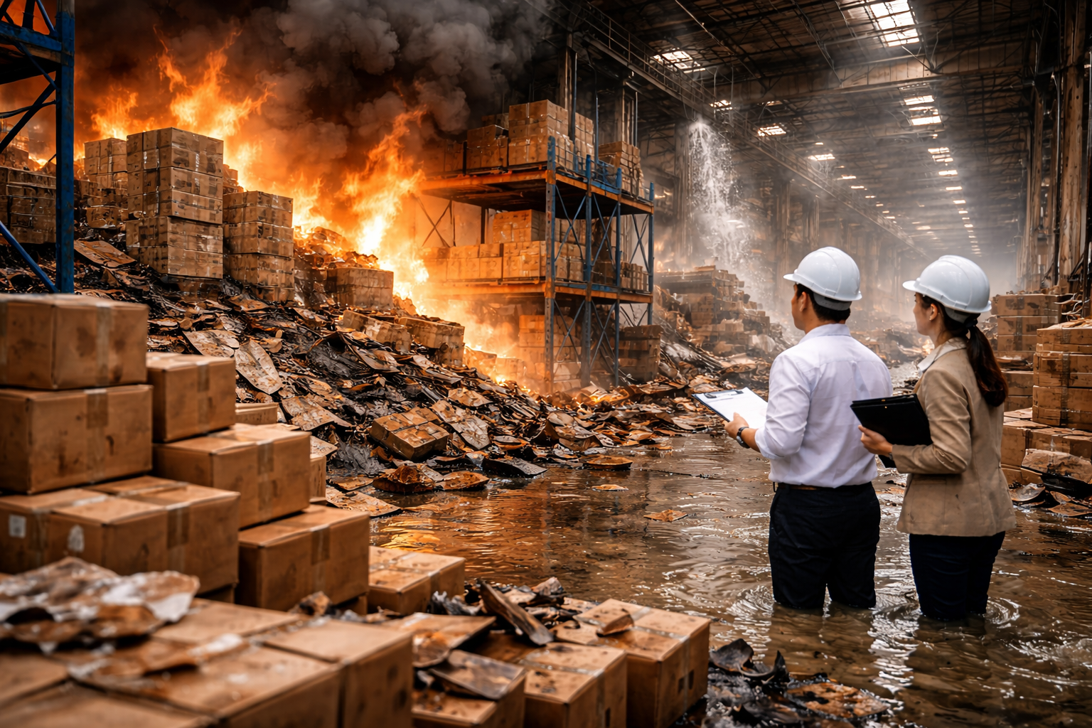 สินค้าคงคลังเสียหายจากไฟไหม้ มูลค่าหลายล้าน ประกันช่วยอย่างไร