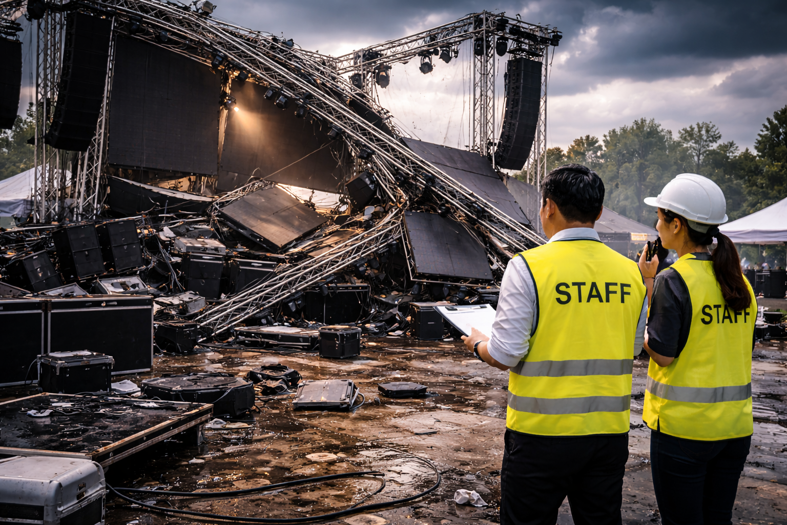 เวทีคอนเสิร์ตล้มก่อนเริ่มงาน ความเสียหายหลักล้าน ประกันช่วยอย่างไร