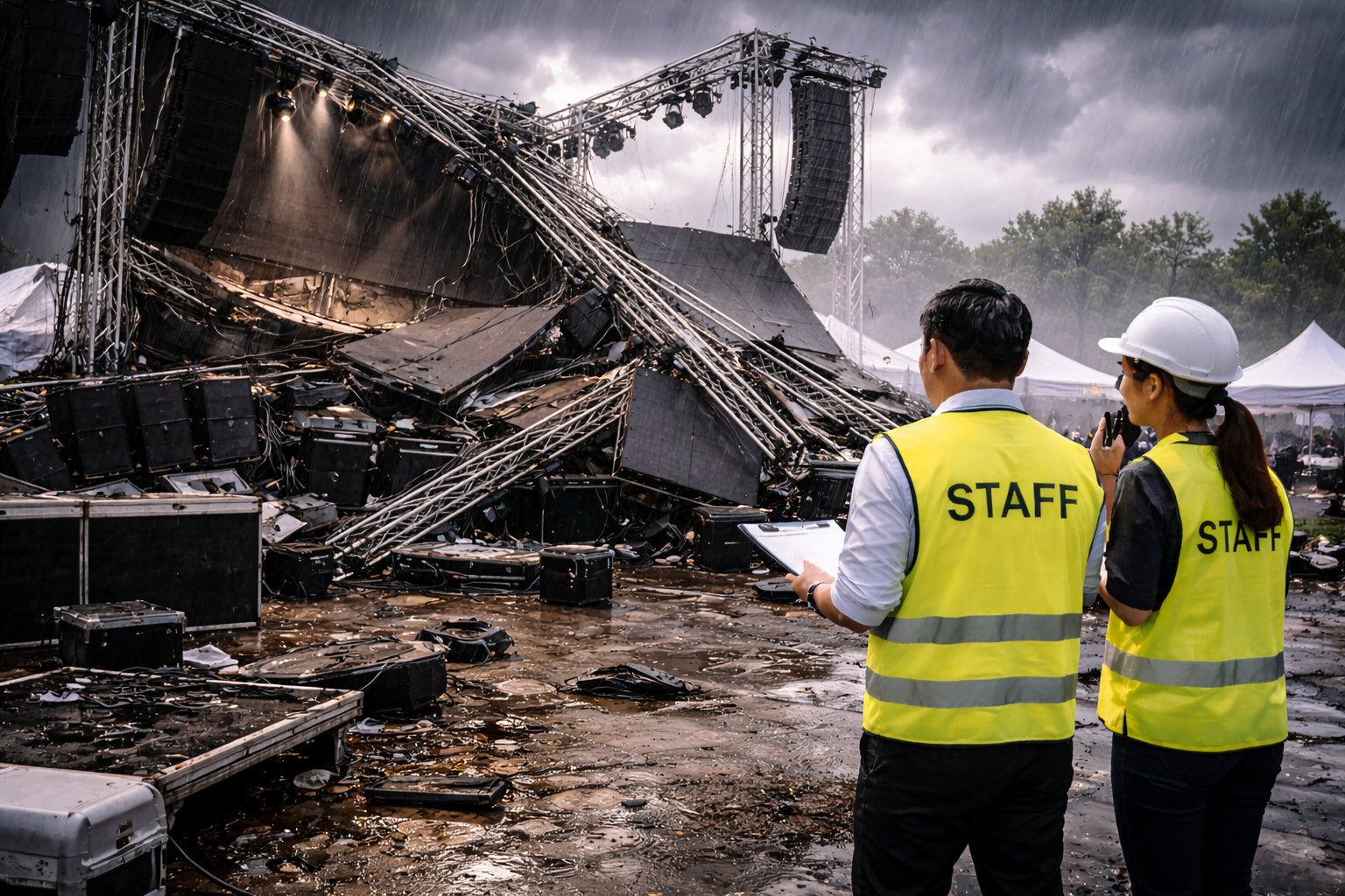 ลมพายุพัดเวทีงานอีเว้นต์พัง ความเสียหายหลักล้าน ประกันช่วยอย่างไร