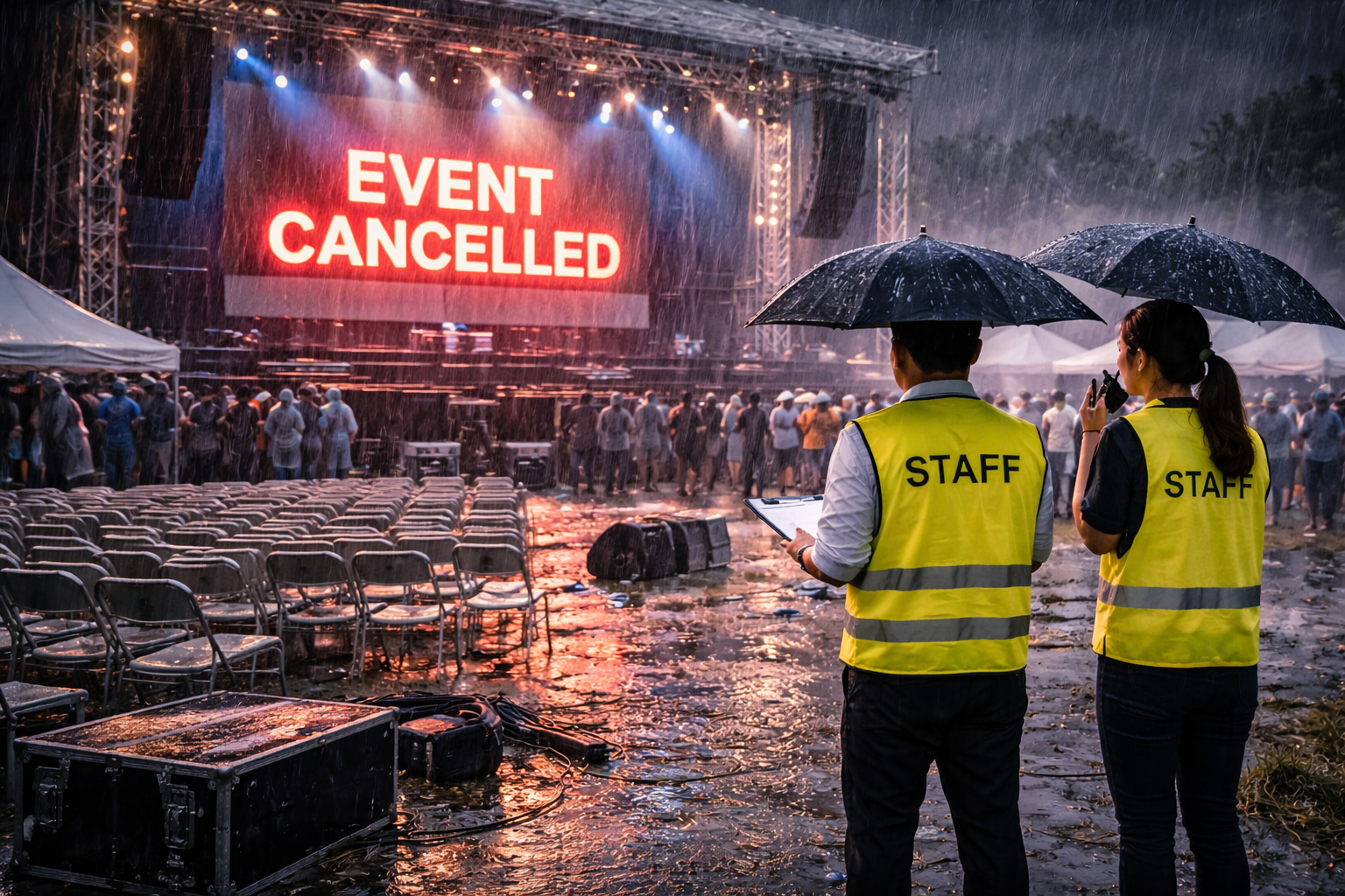 งานอีเว้นต์ต้องยกเลิกเพราะฝนตกหนัก ผู้จัดงานเสียหายหลายล้าน ประกันช่วยอย่างไร