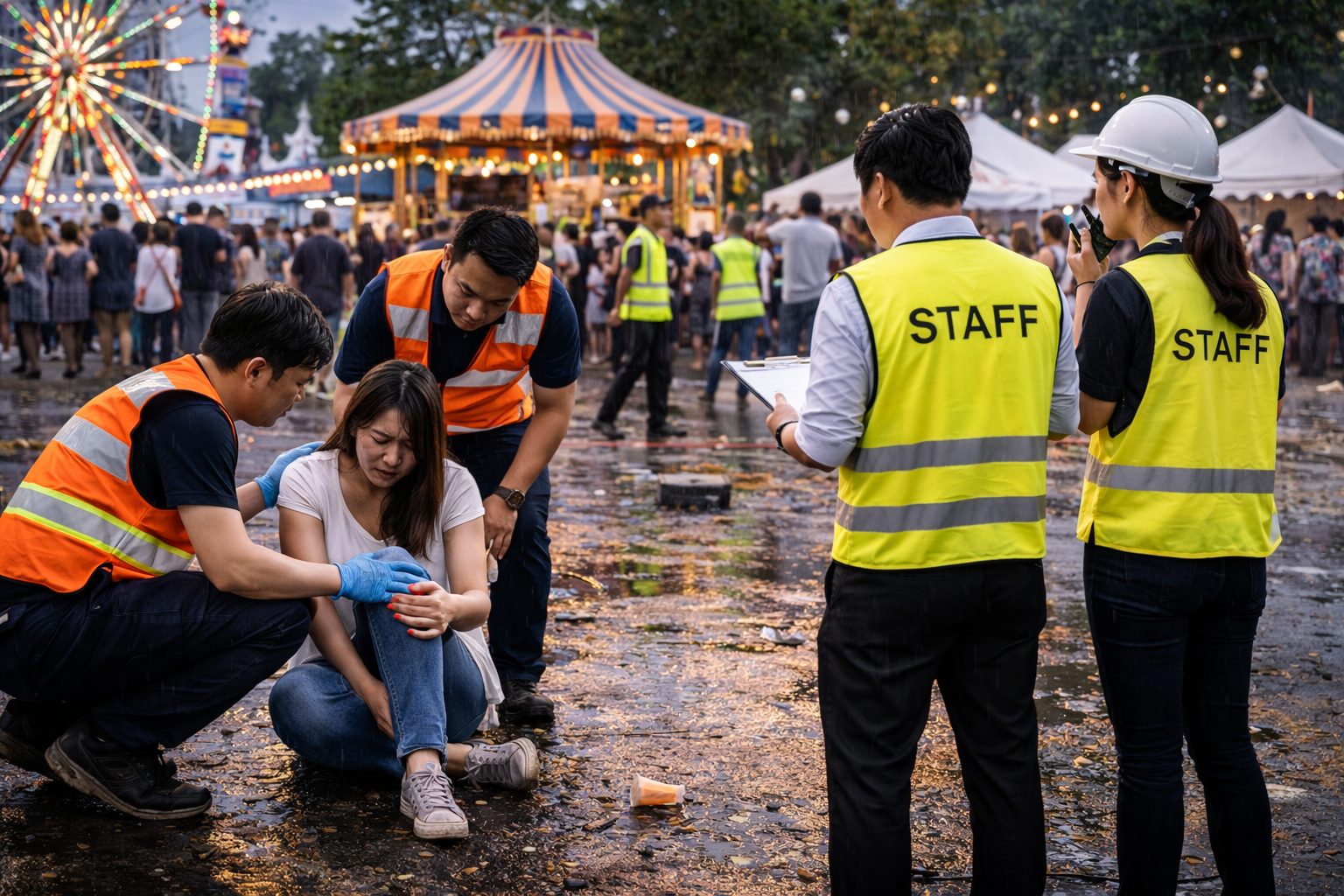 งานแฟร์มีผู้ร่วมงานบาดเจ็บ ผู้จัดงานต้องรับผิดชอบ ประกันช่วยอย่างไร