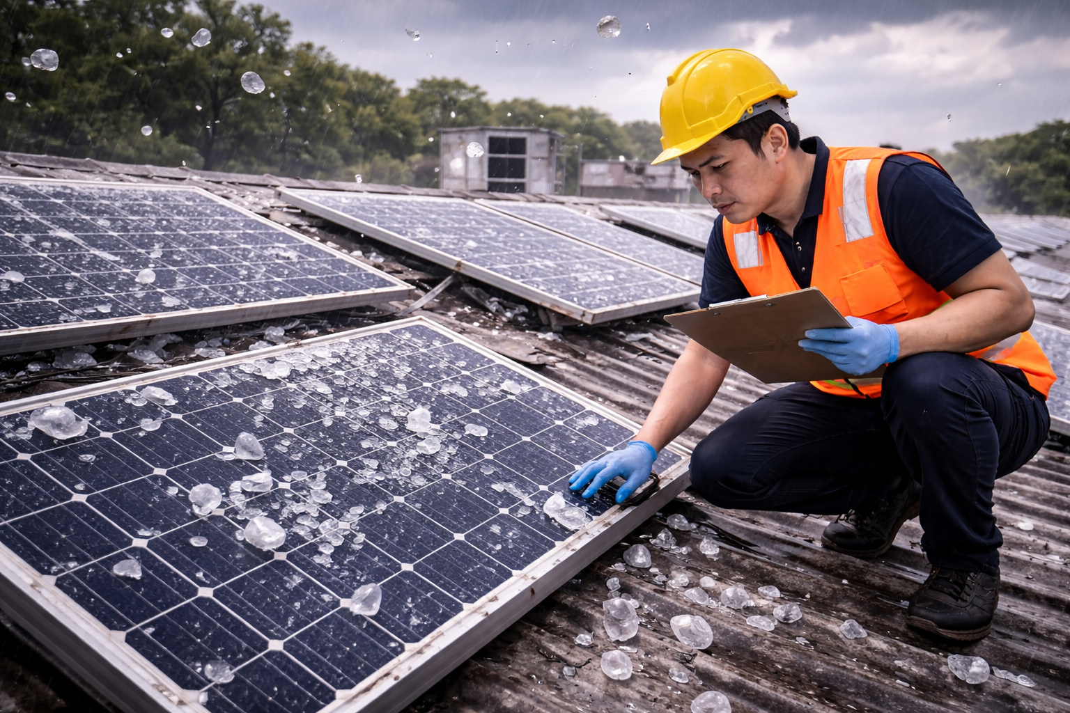 ลูกเห็บตกทำแผงโซลาร์เซลล์แตก เสียหายหลายแสน ประกันช่วยอย่างไร