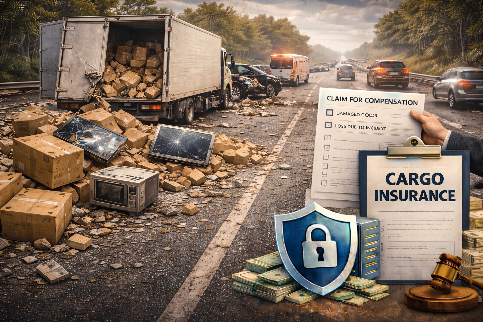 เคสจริง สินค้าแตกเสียหายจากอุบัติเหตุรถขนส่ง ความเสียหายหลายแสนบาท