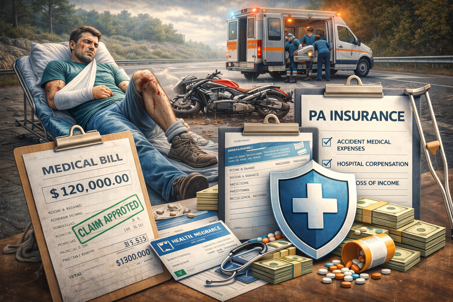 เคสจริง อุบัติเหตุรถล้ม ประกัน PA ช่วยอะไรได้บ้าง