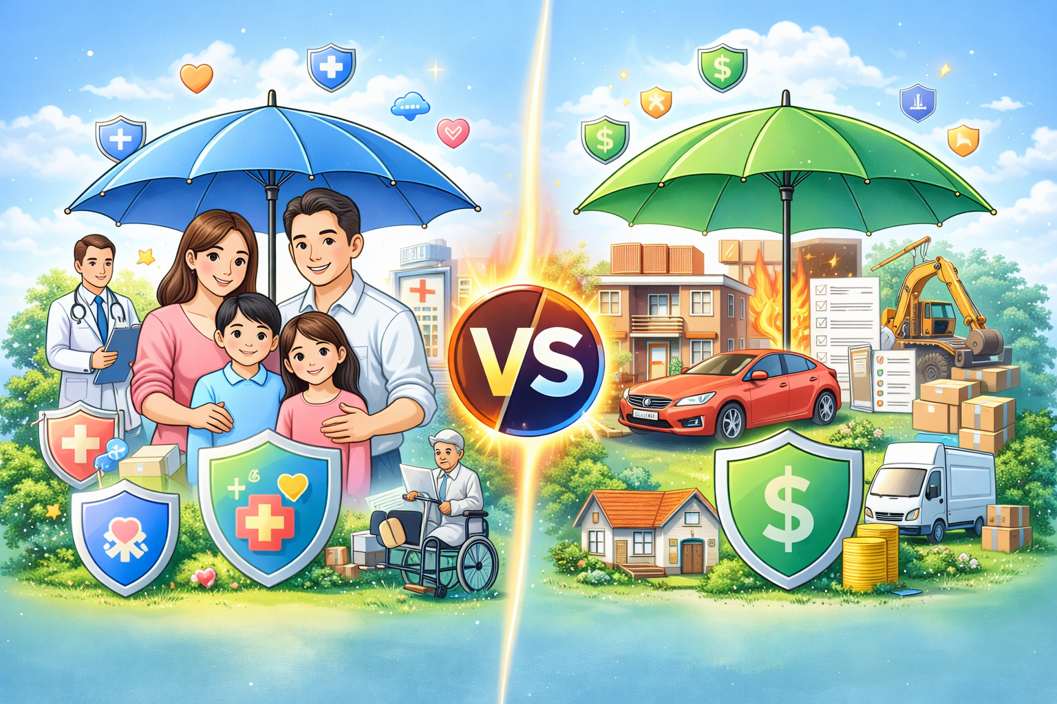 ประกันชีวิตกับประกันวินาศภัยต่างกันยังไง