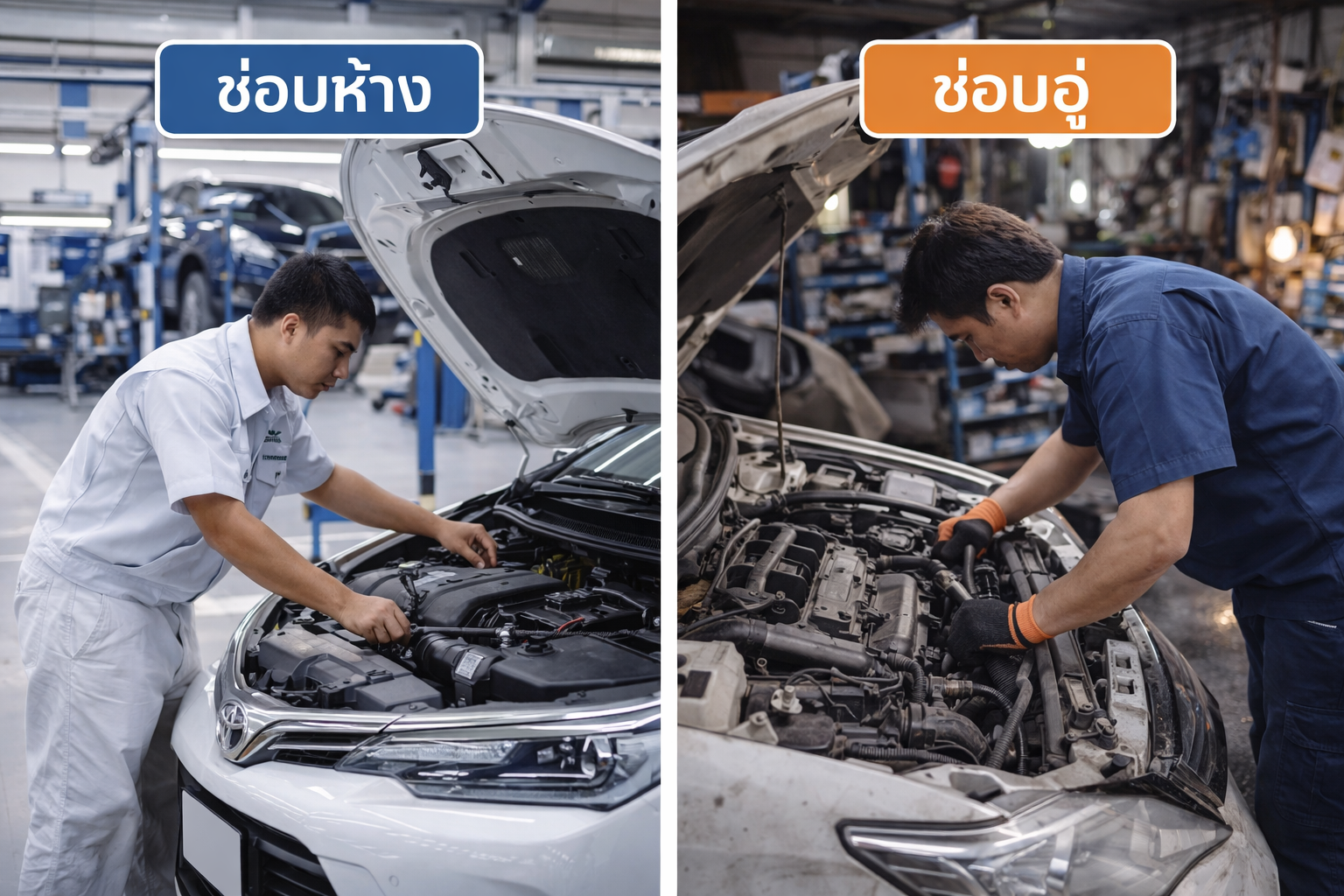 ซ่อมห้างกับซ่อมอู่ต่างกันยังไง