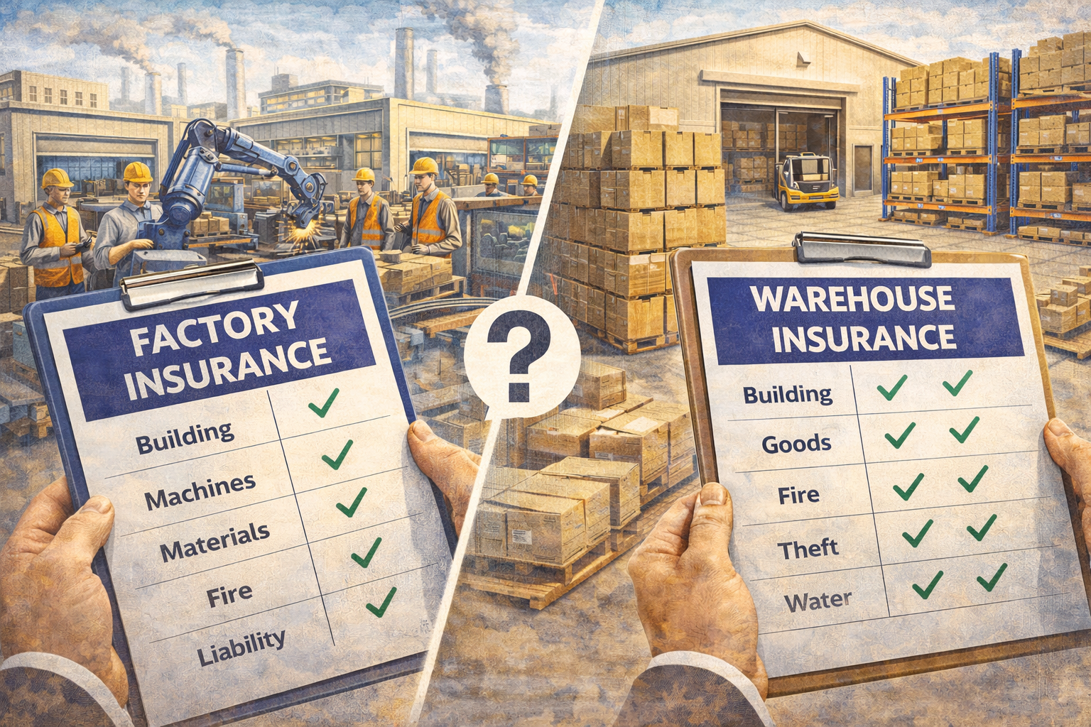 ประกันโรงงาน vs ประกันโกดัง ต่างกันยังไง