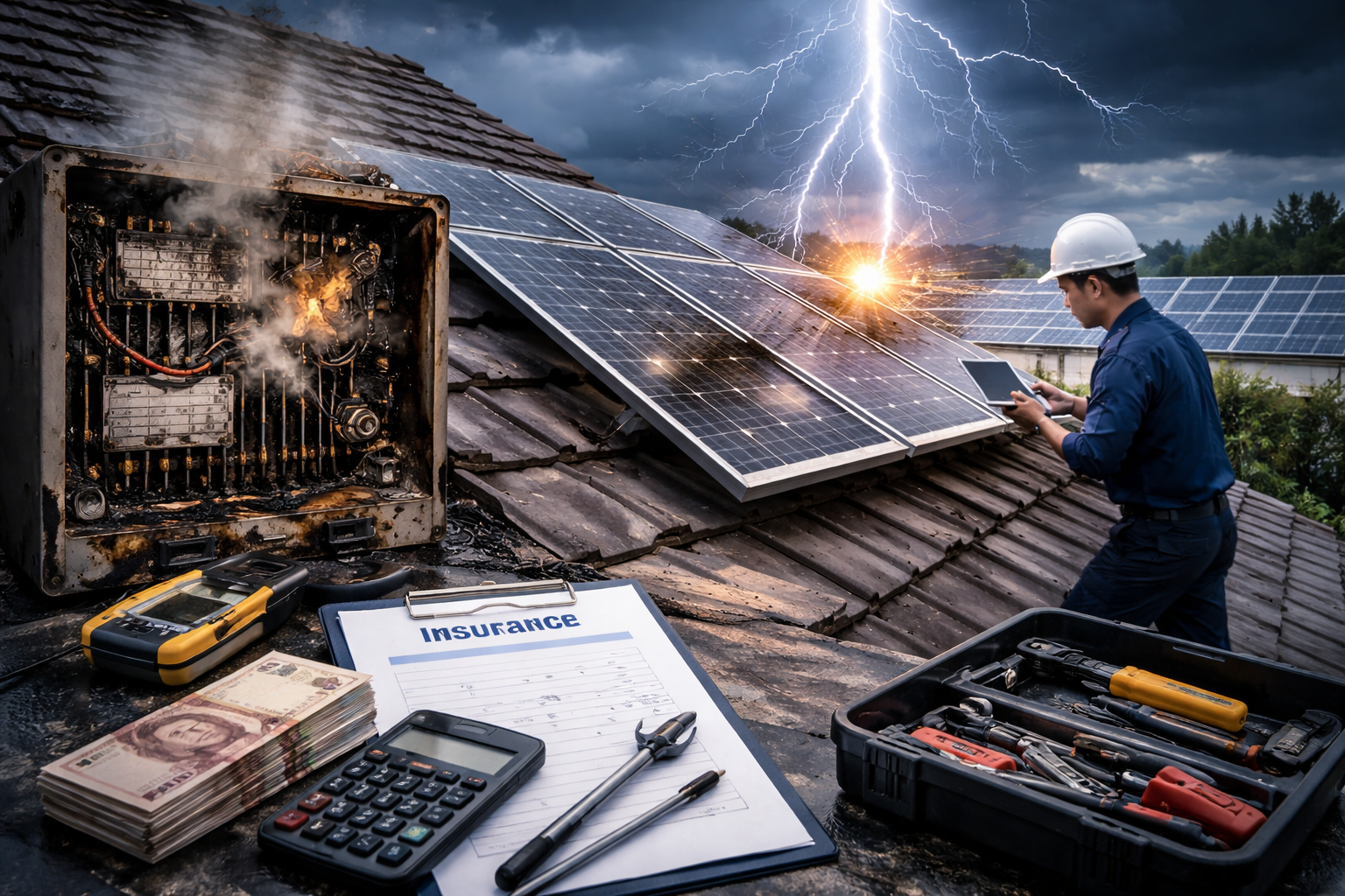 เคสโซลาร์โดนฟ้าผ่า เคลมได้ไหม