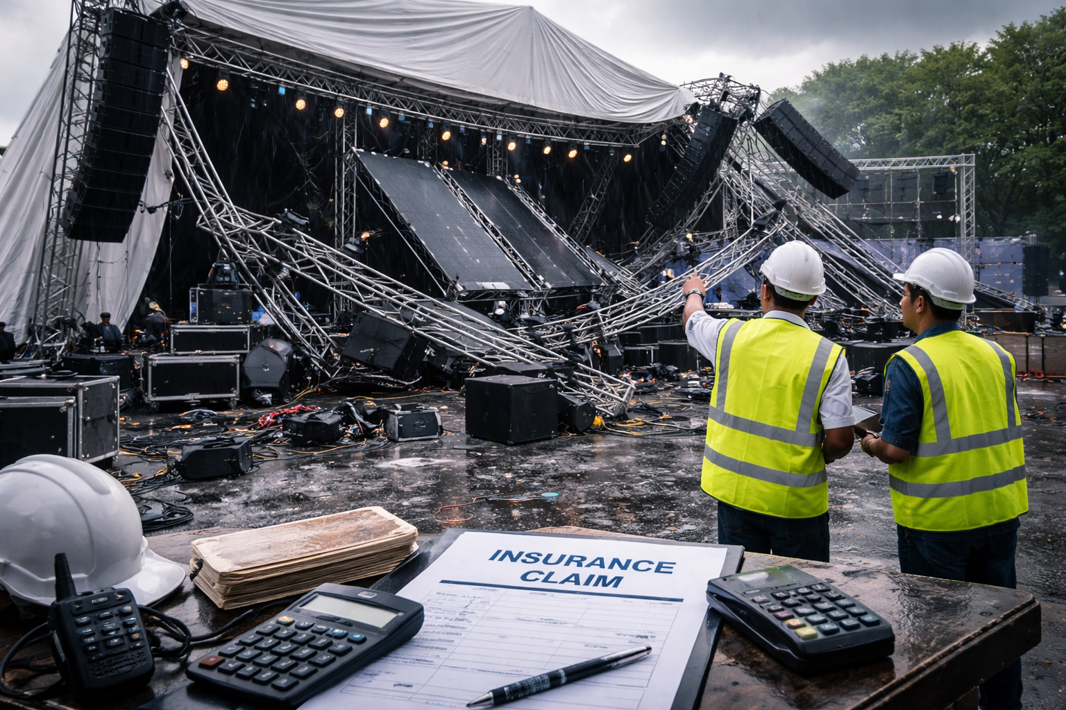 เคสเวทีพัง ประกันรับผิดชอบไหม