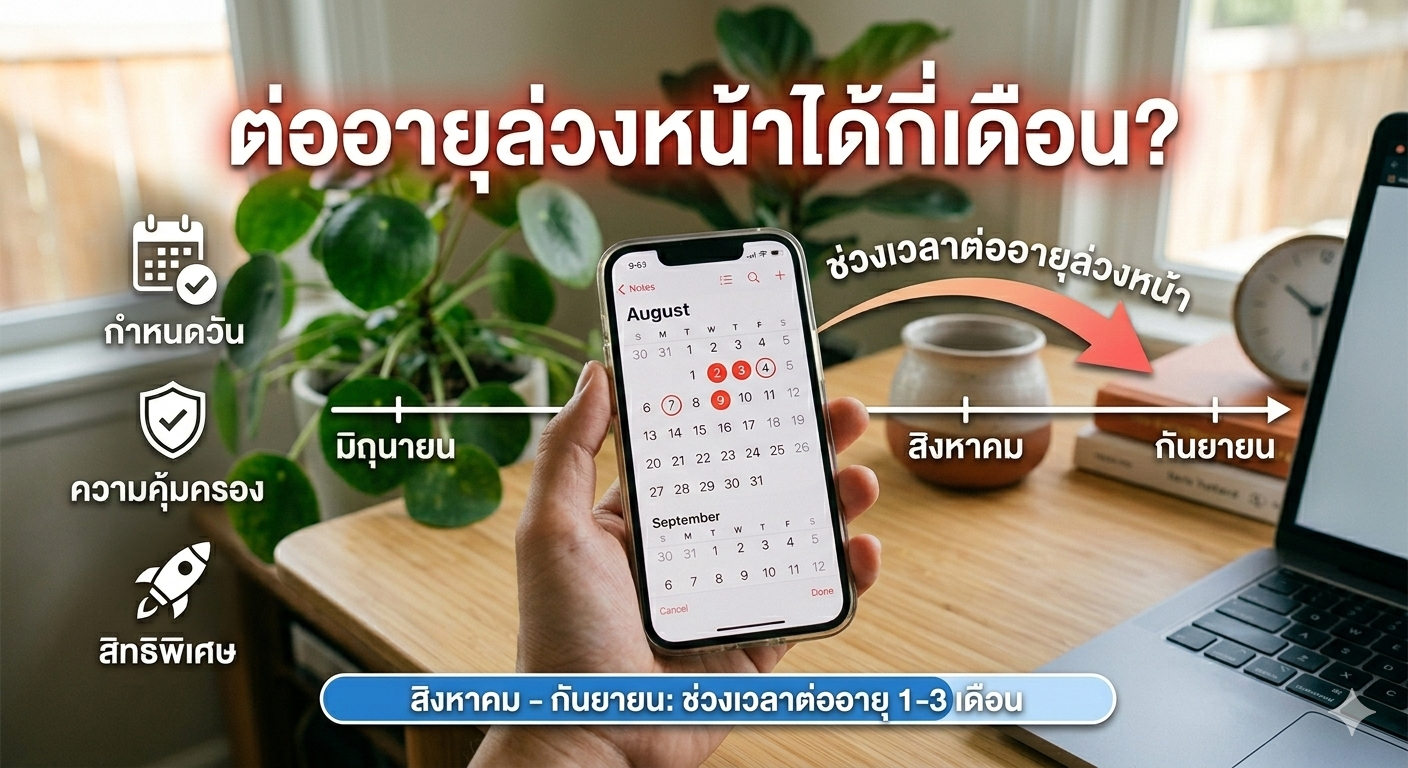 ต่ออายุล่วงหน้าได้กี่เดือน