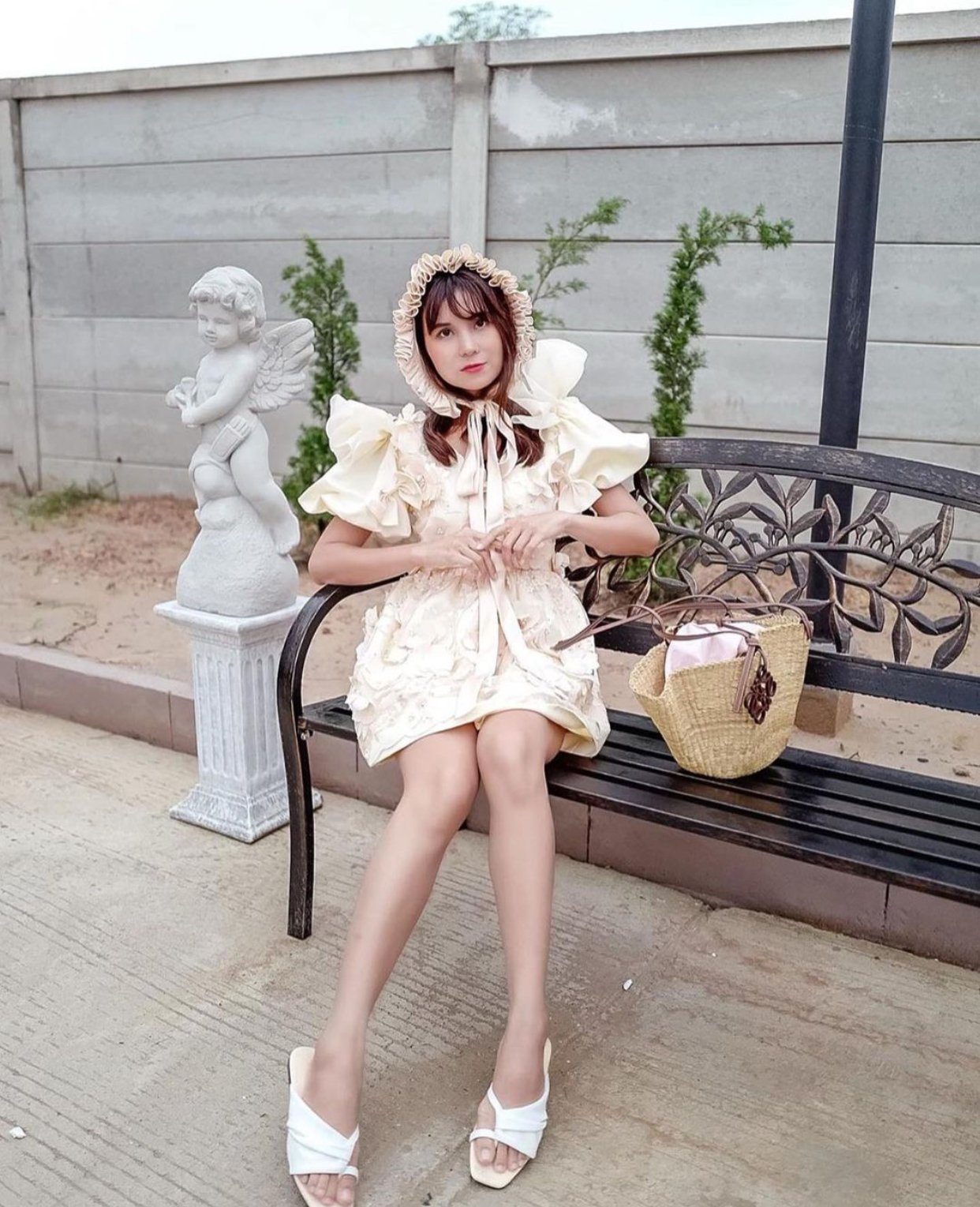 Beige Embroidery Flower Princess Dress Beige Embroidery Flower Princess Dress