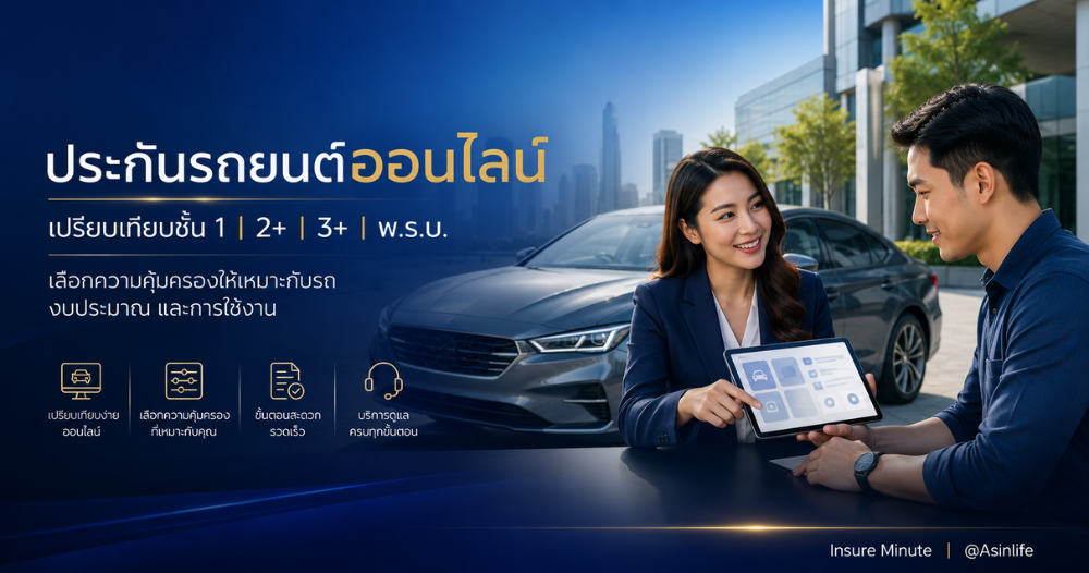 ประกันรถยนต์ออนไลน์ ชั้น 1, 2+, 3+ และ พ.ร.บ.