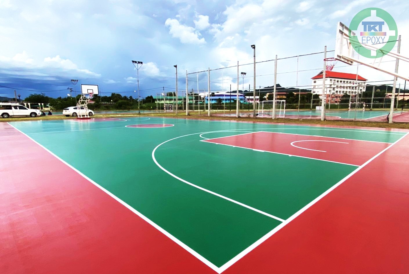 สนามบาสเกตบอล ระบบ EPDM- NR Binder (Top PU)