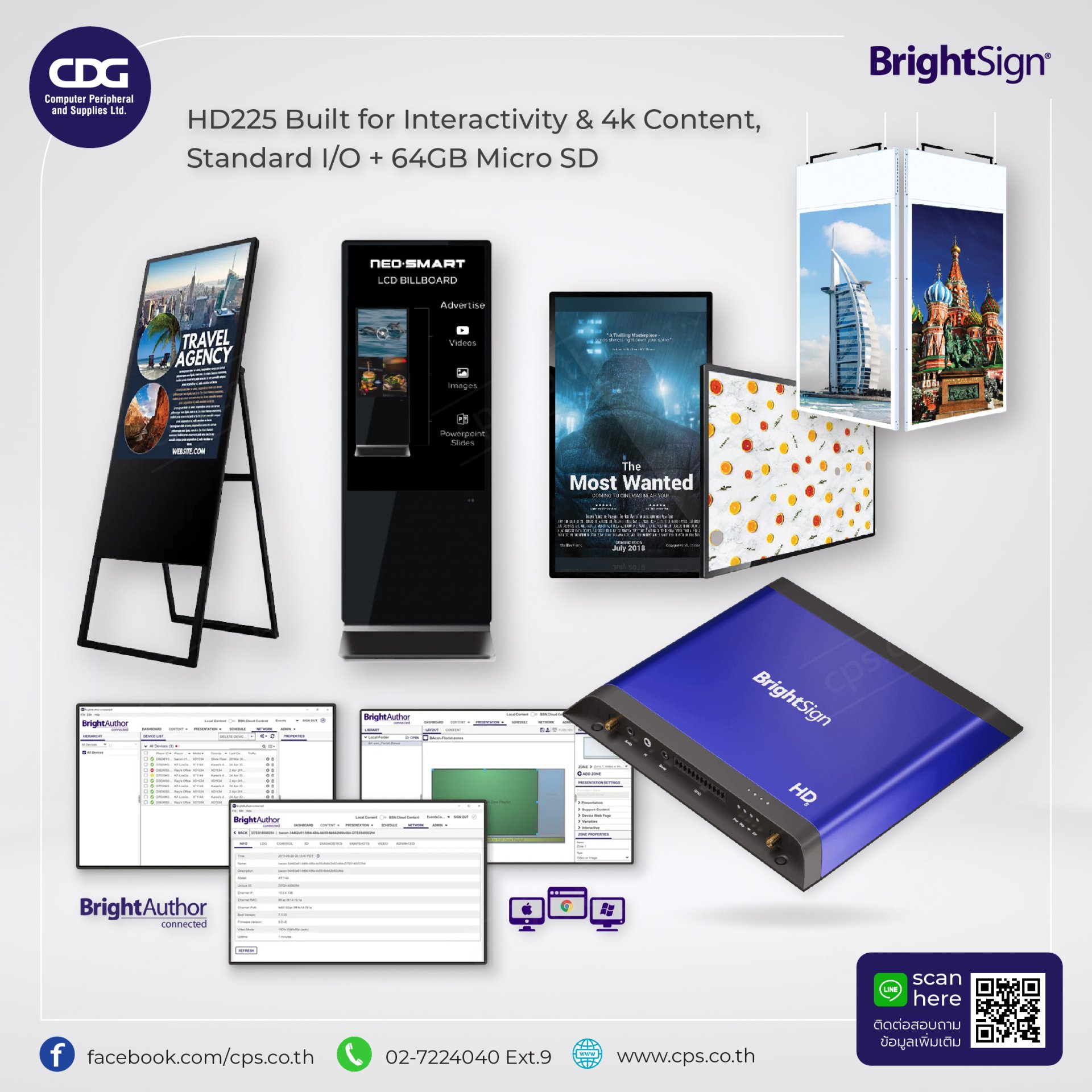 Signage Player BrightSign HD225 Built for Interactivity cps