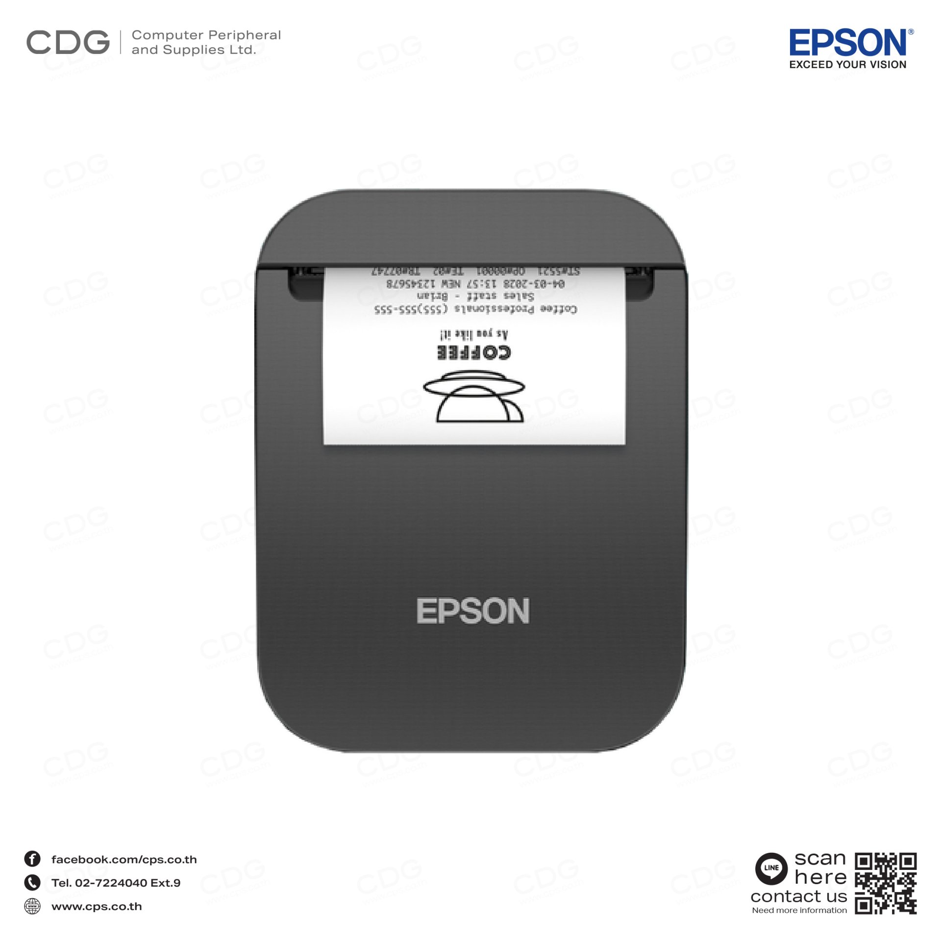 Epson TMP20II Portable Wireless Receipt Printer 2" cps