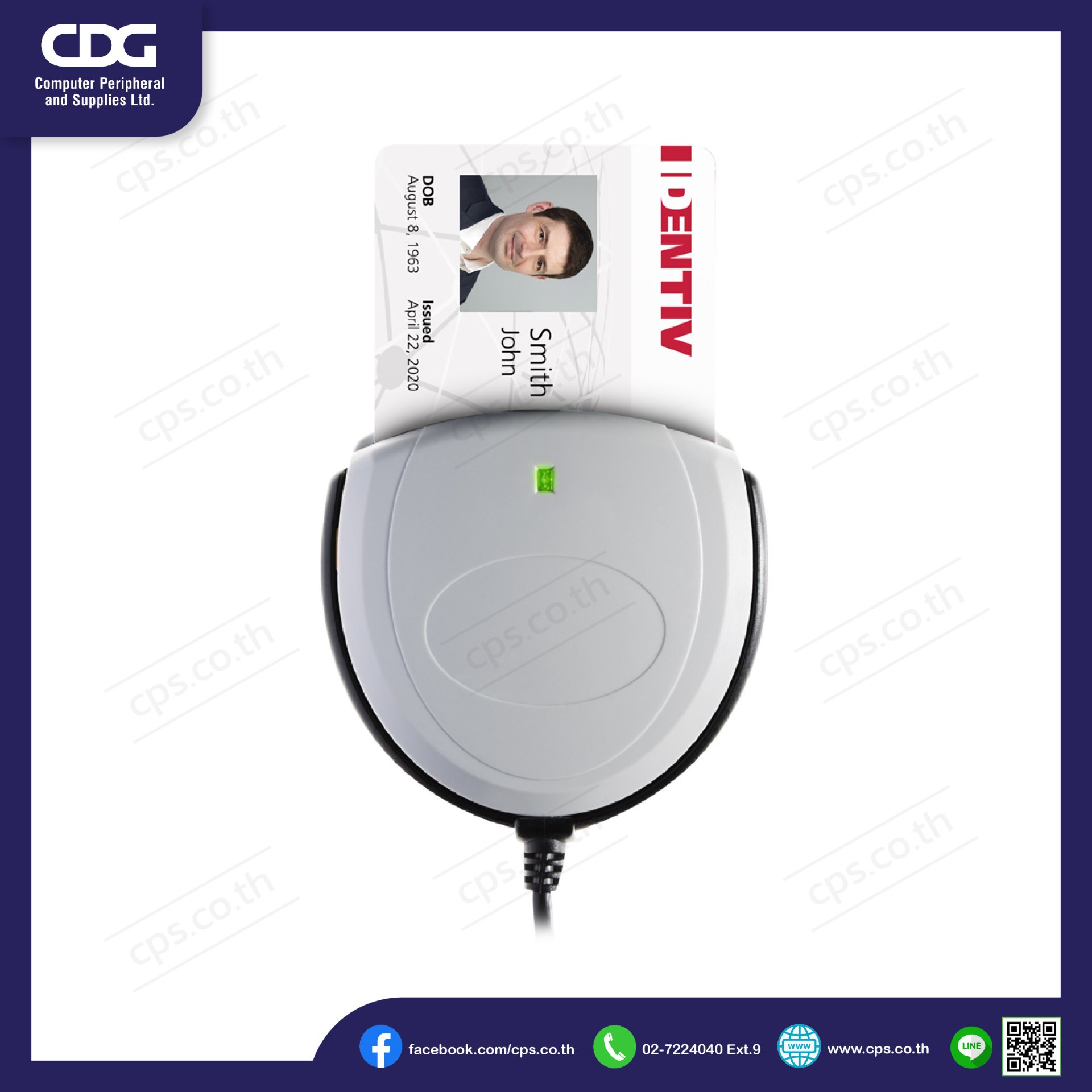 เครื่องอ่านบัตรสมาร์ทคาร์ด IDENTIV รุ่น SCR3310V2.0 USB - cps