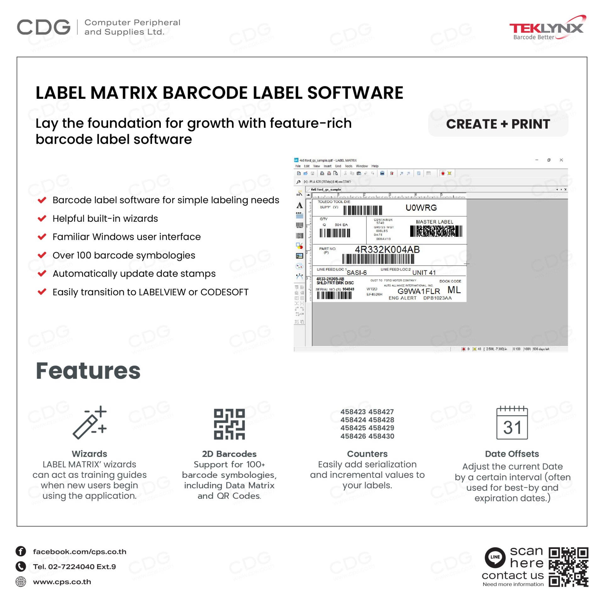 Program Label Matrix PowerPro Barcode Label Software cps