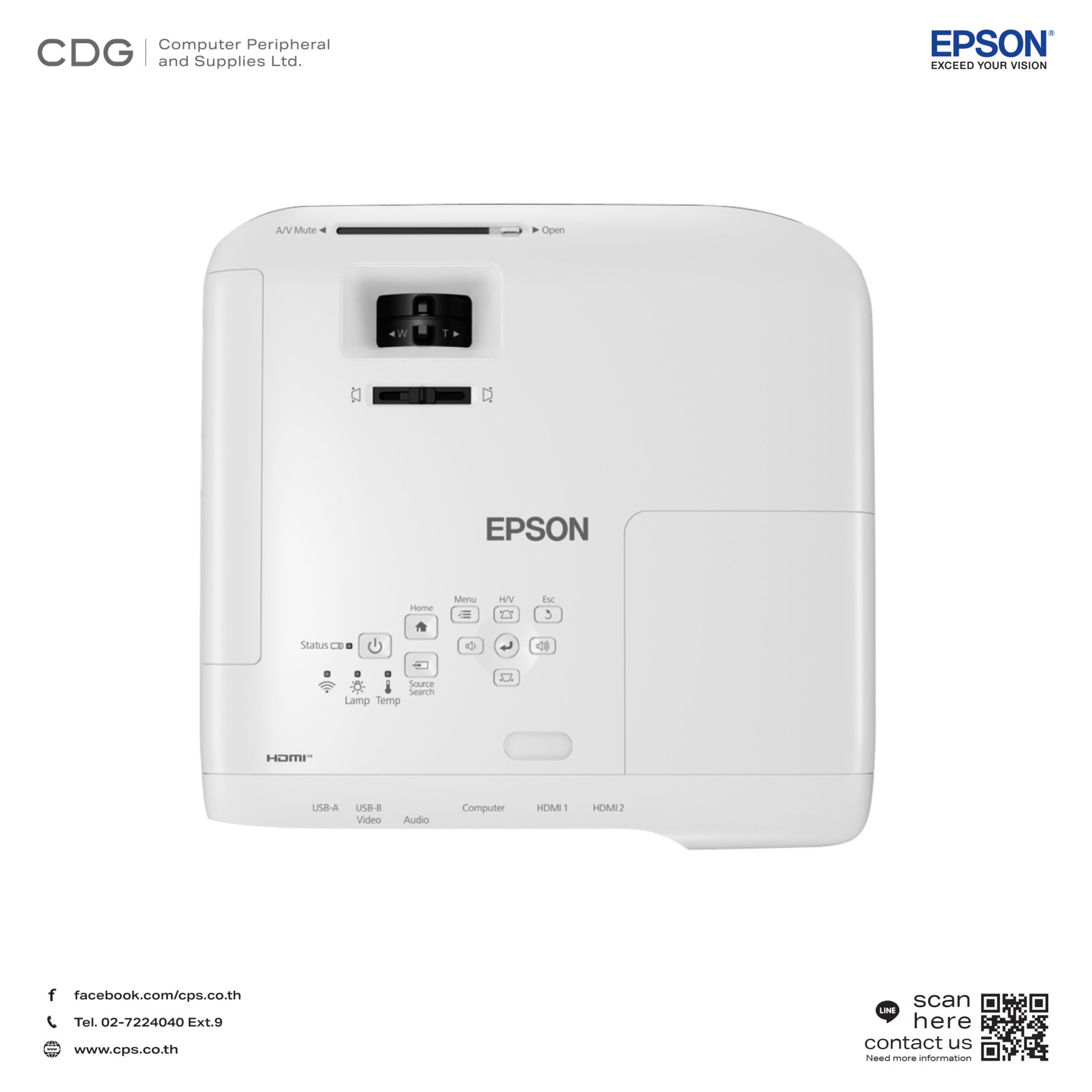 โปรเจคเตอร์ Epson EB-FH52 Full HD 3LCD Projector - cps