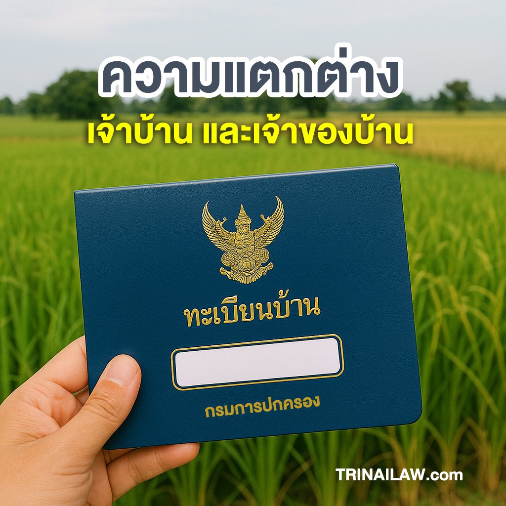 เจ้าของบ้าน กับเจ้าบ้านในทะเบียนบ้าน แตกต่างกันอย่างไร