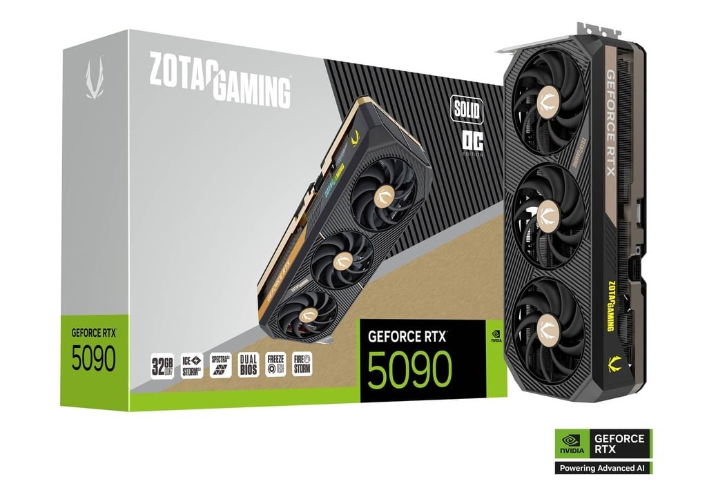 ZOTAC GAMING GEFORCE RTX5090 SOLID OC 32GB 512BIT GDDR7(288-1N761-400Z6)