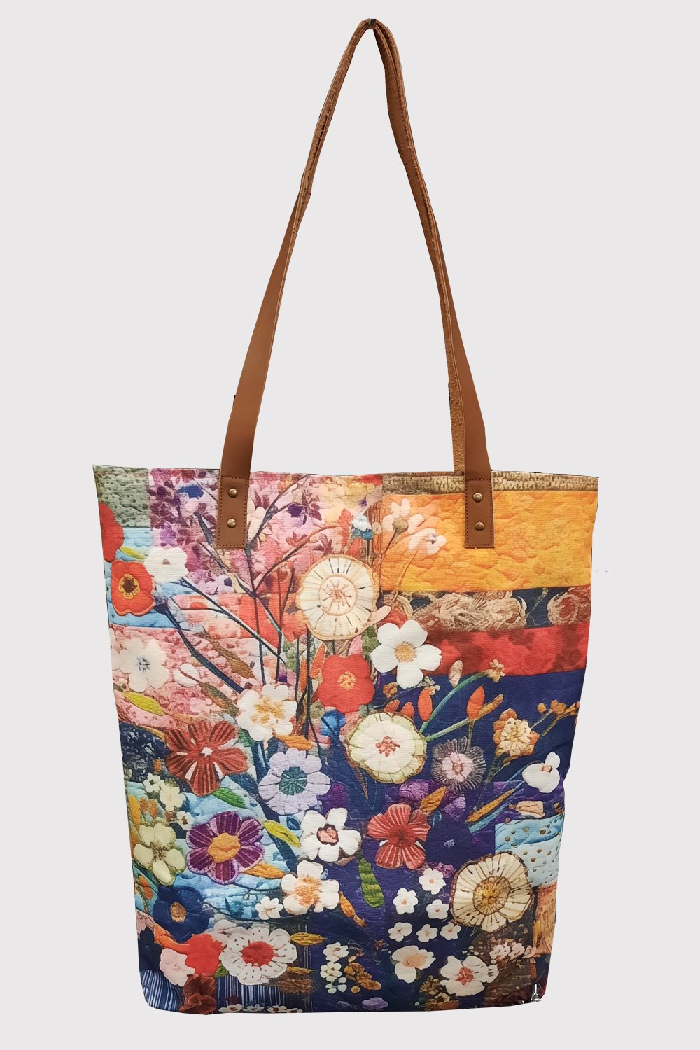 Indian Floral Embroidery Canvas Tote Bag