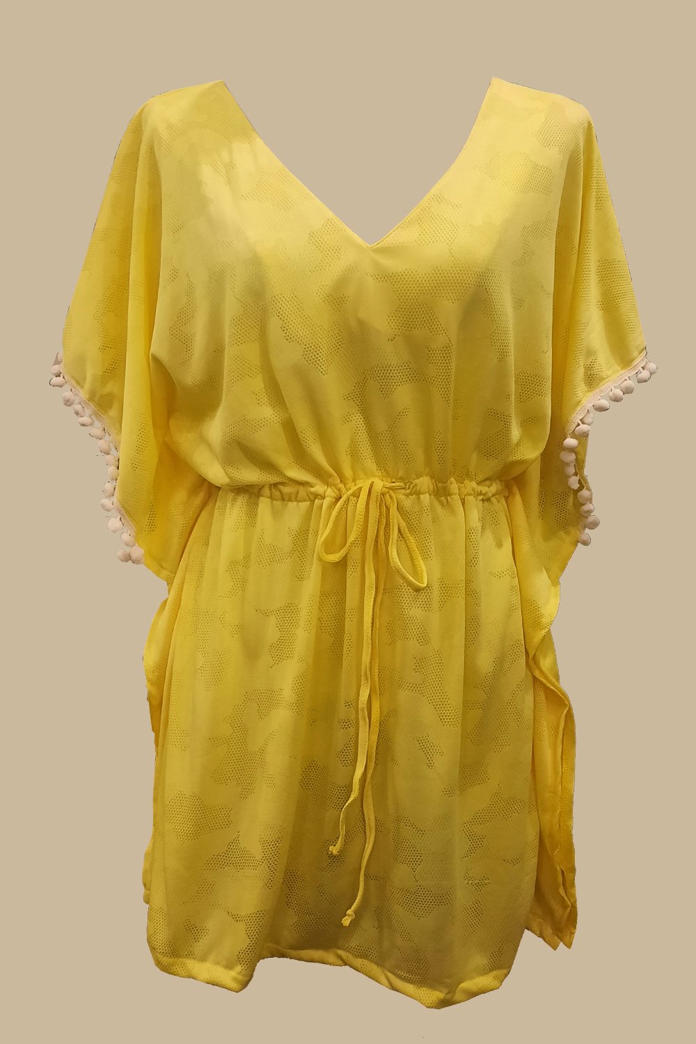 Pฺom-Pom Batwing Sleeve Short Dress
