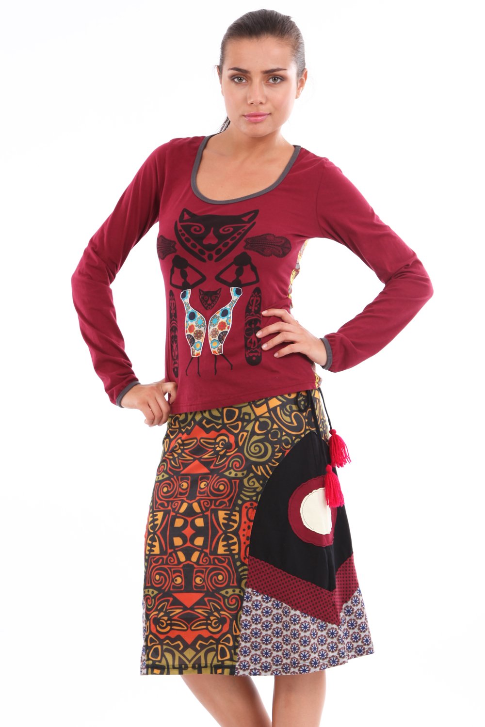 Tribal Midi Skirt
