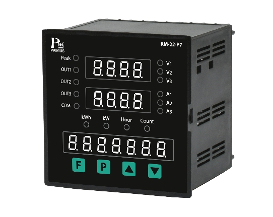 Single Phase Volt-AMP-kW-kWh-Hz,PF-Meter With Protection Relay,Model: KM-22-1,Brand: PM / ราคา 