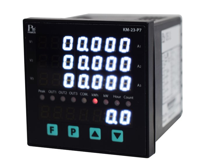 THREE PHASE VOLT-AMP kWh-METER WITH PROTECTION RELAY,Model: KM-23,Brand: PM / ราคา 