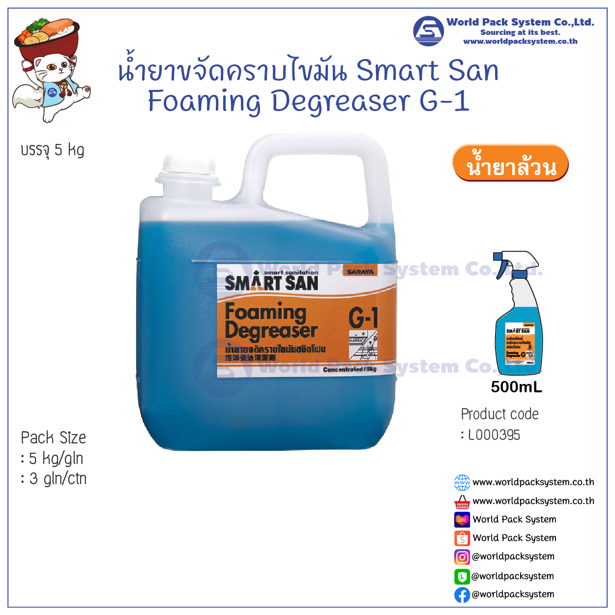 Smart San Foaming Degreaser G-1 Size 5 kg.