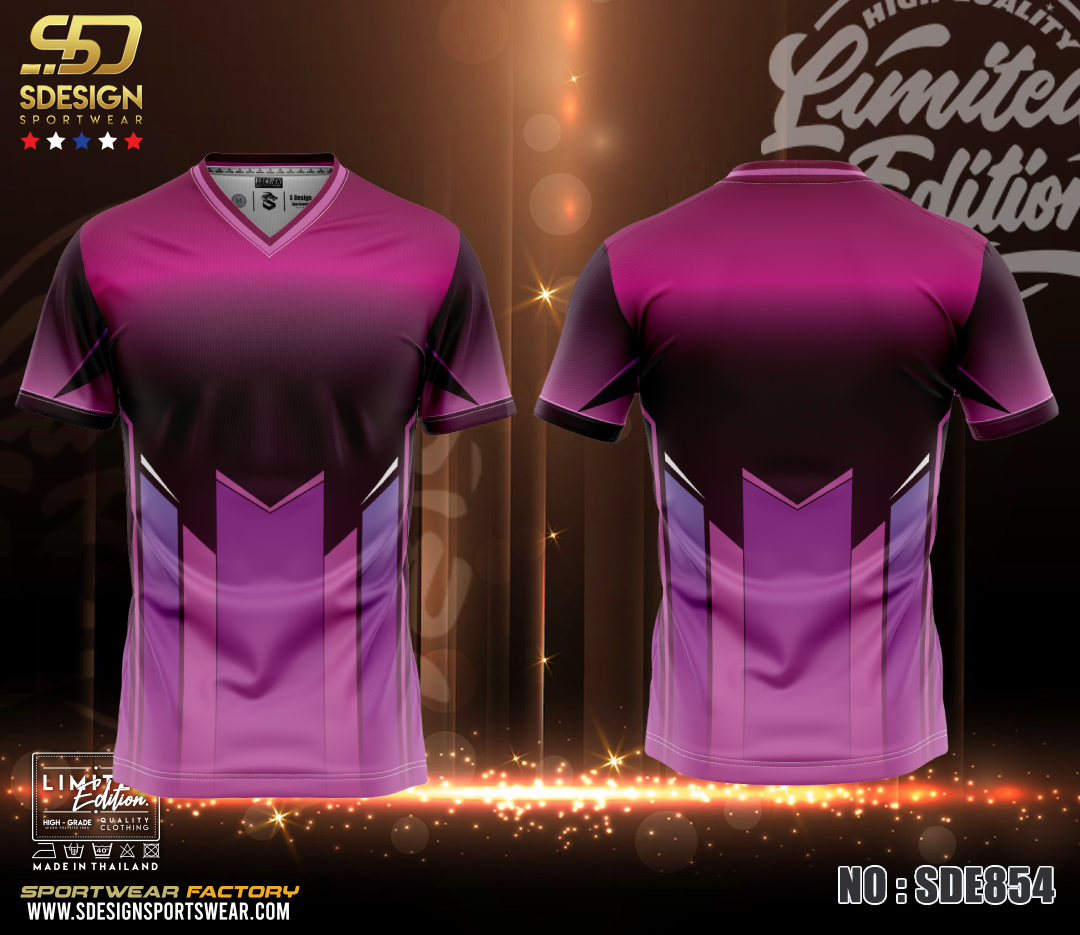 เสื้อกีฬาฟุตบอล พิมพ์ลายทั้งตัว เนื้อผ้า "นาโนเทค" ET-SDE854