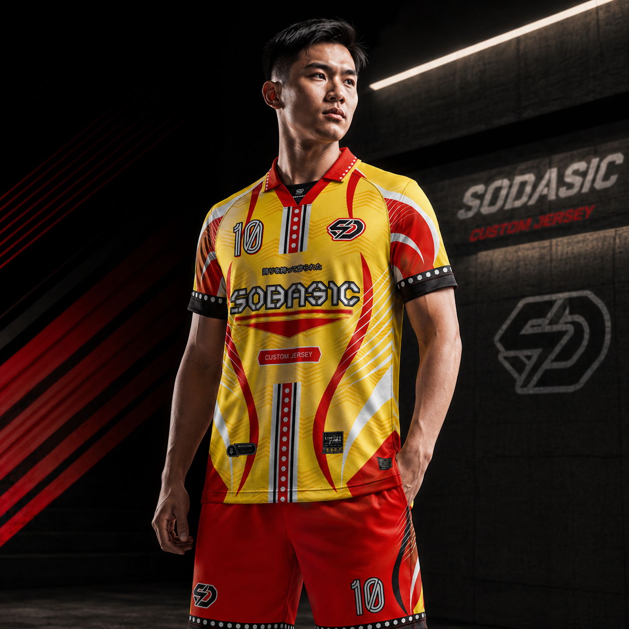 เสื้อกีฬาฟุตบอล พิมพ์ลายทั้งตัว เนื้อผ้า "นาโนเทค"SDN-0141