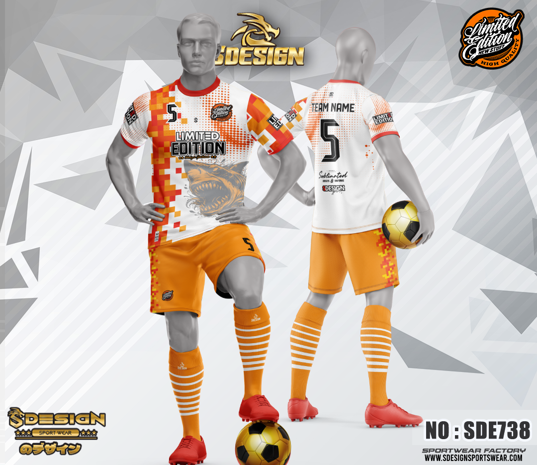 เสื้อกีฬาฟุตบอล พิมพ์ลายทั้งตัว เนื้อผ้า "นาโนเทค" SDE738 (รุ่น8 Editions 2024)