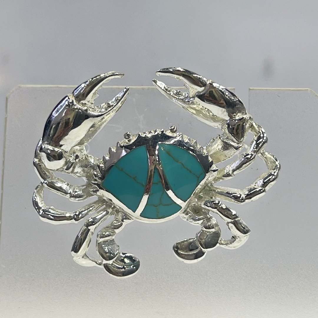 Small Sea Life Crab Pendant Sterling Silver 925