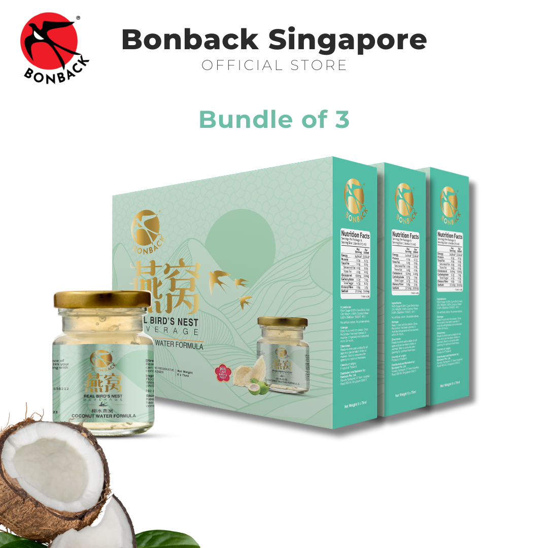 [Bundle of 3] Bonback Real Bird’s Nest Beverage Coconut Water Formula 椰水燕窝 75ml (75 ml x 6 bottles)