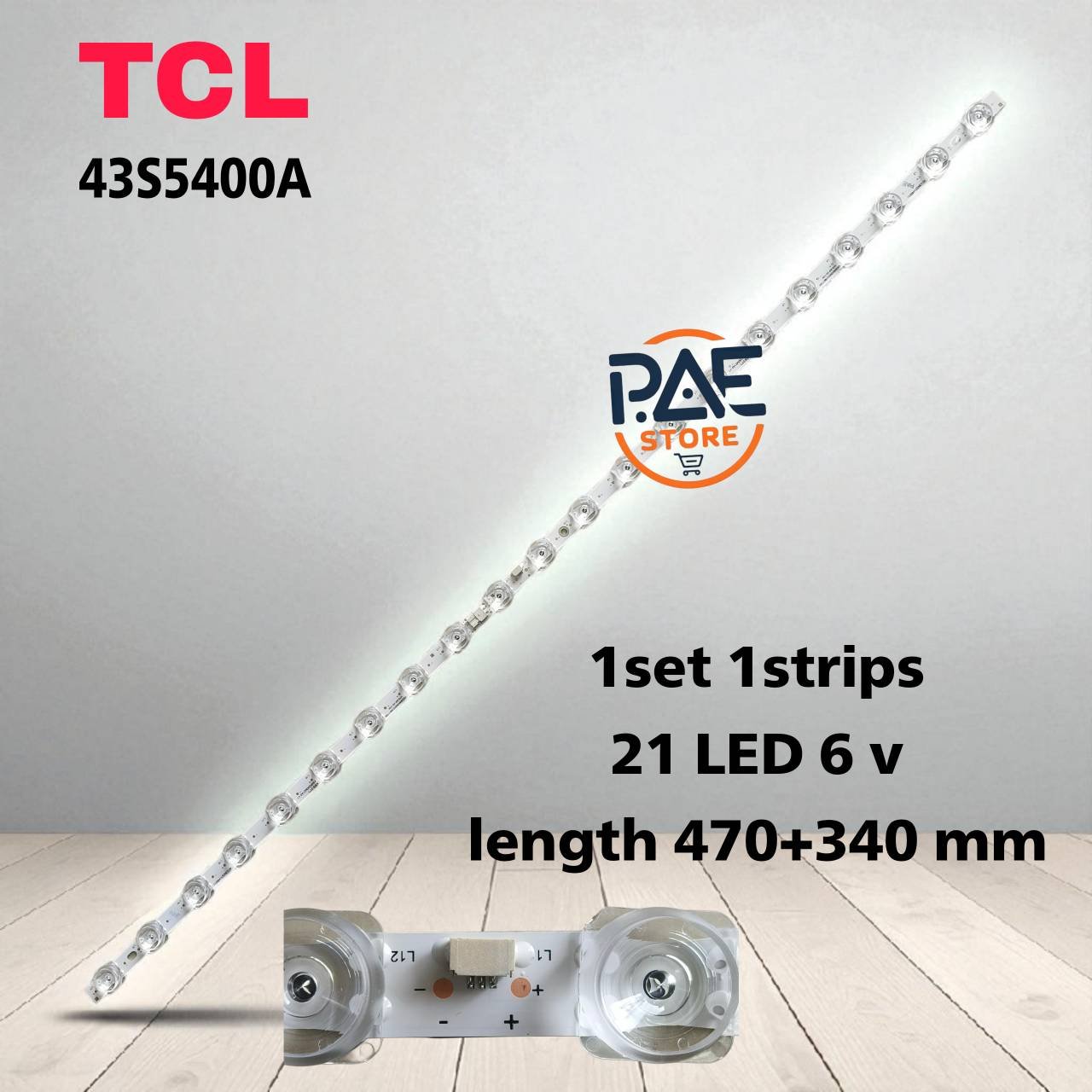#หลอดเเบล็คไลท์ทีวีทีซีแอล BACKLIGHT TCL รุ่น 43S5400A 1 set 21 LED 6 V ...