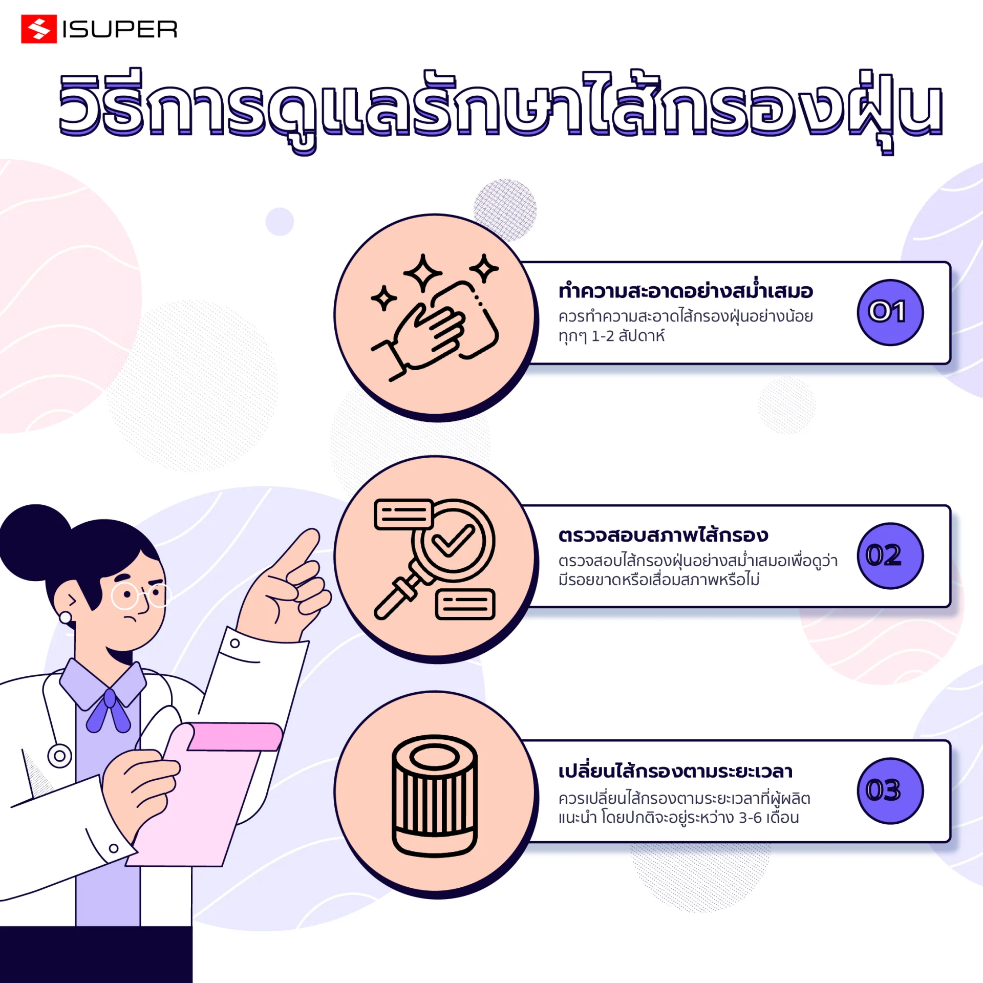 How to maintain the dust filter วิธีการดูแลรักษาไส้กรองฝุ่น