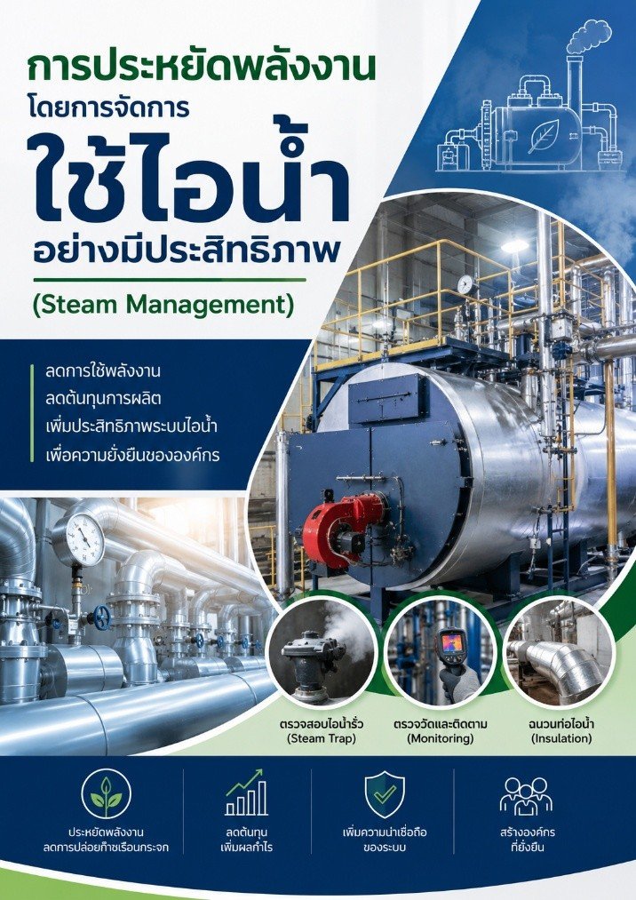 การประหยัดพลังงานโดยการจัดการใช้ไอน้ำอย่างมีประสิทธิภาพ (Steam Management)