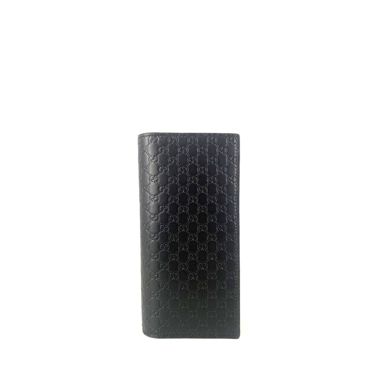 Gucci Microguccissima Bi-Fold Long Wallet W/ ID Window In Black