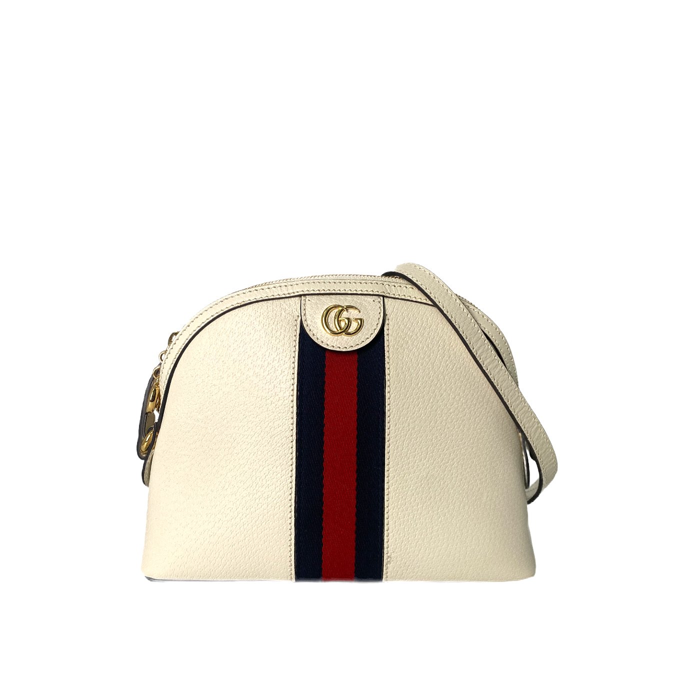 Gucci Ophidia Dome Shoulder Bag Leather Small White