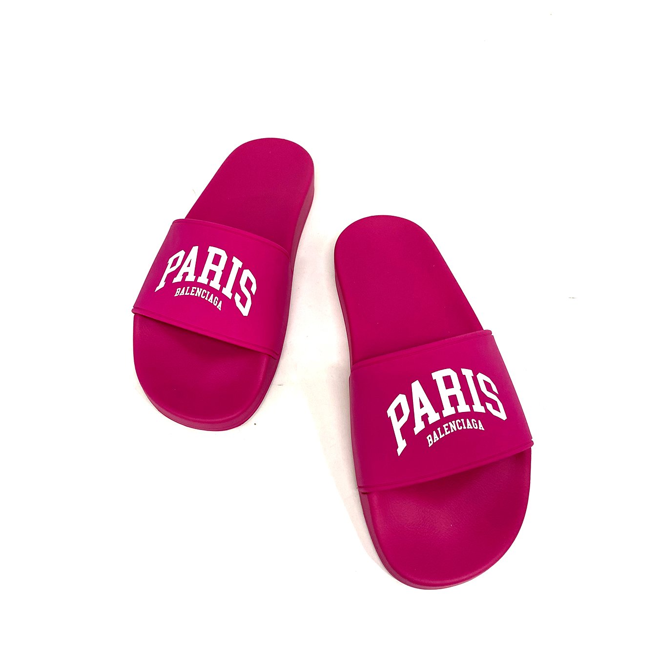 Balenciaga Pool Slide Cites "PARIS" In Fuchsia Size 39