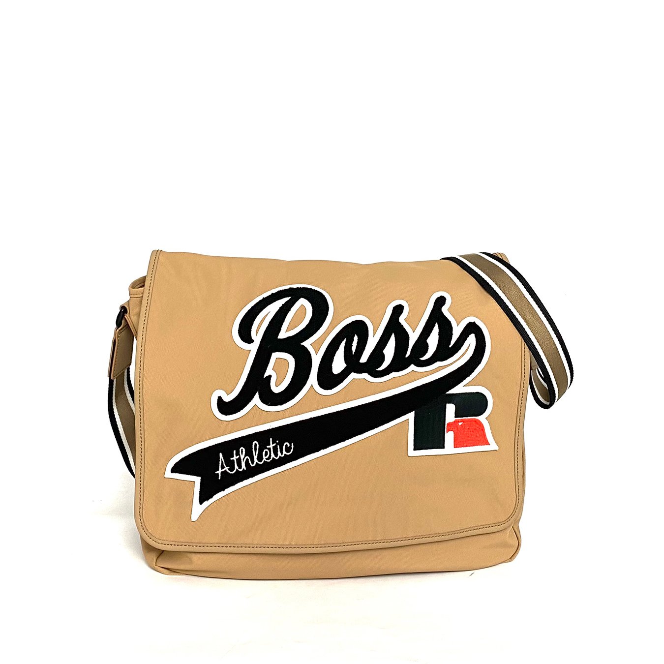 Hugo Boss Messenger Bag With Logo Beige Nylon
