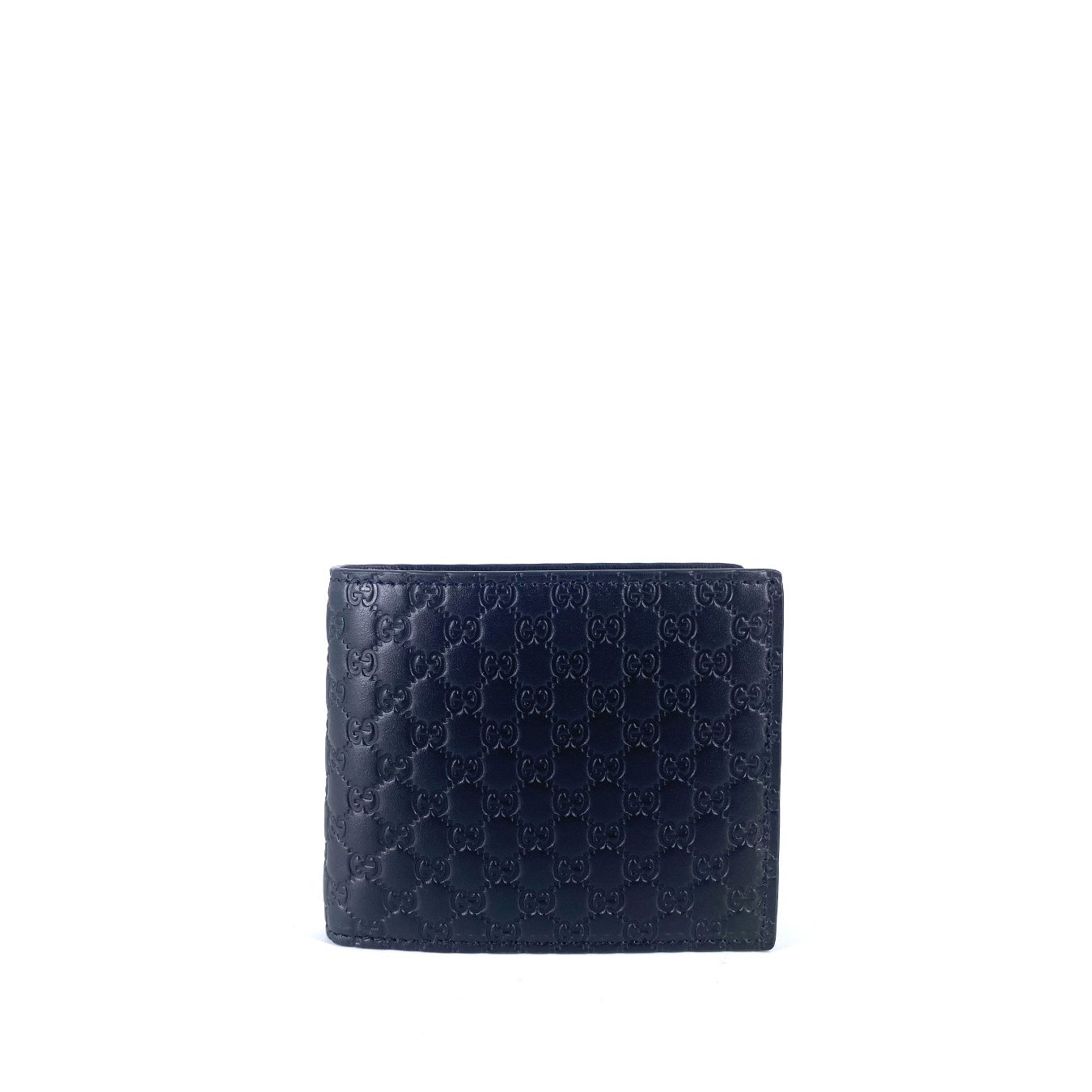 Gucci Microguccissima GG Leather Bi Fold Men's Wallet Black