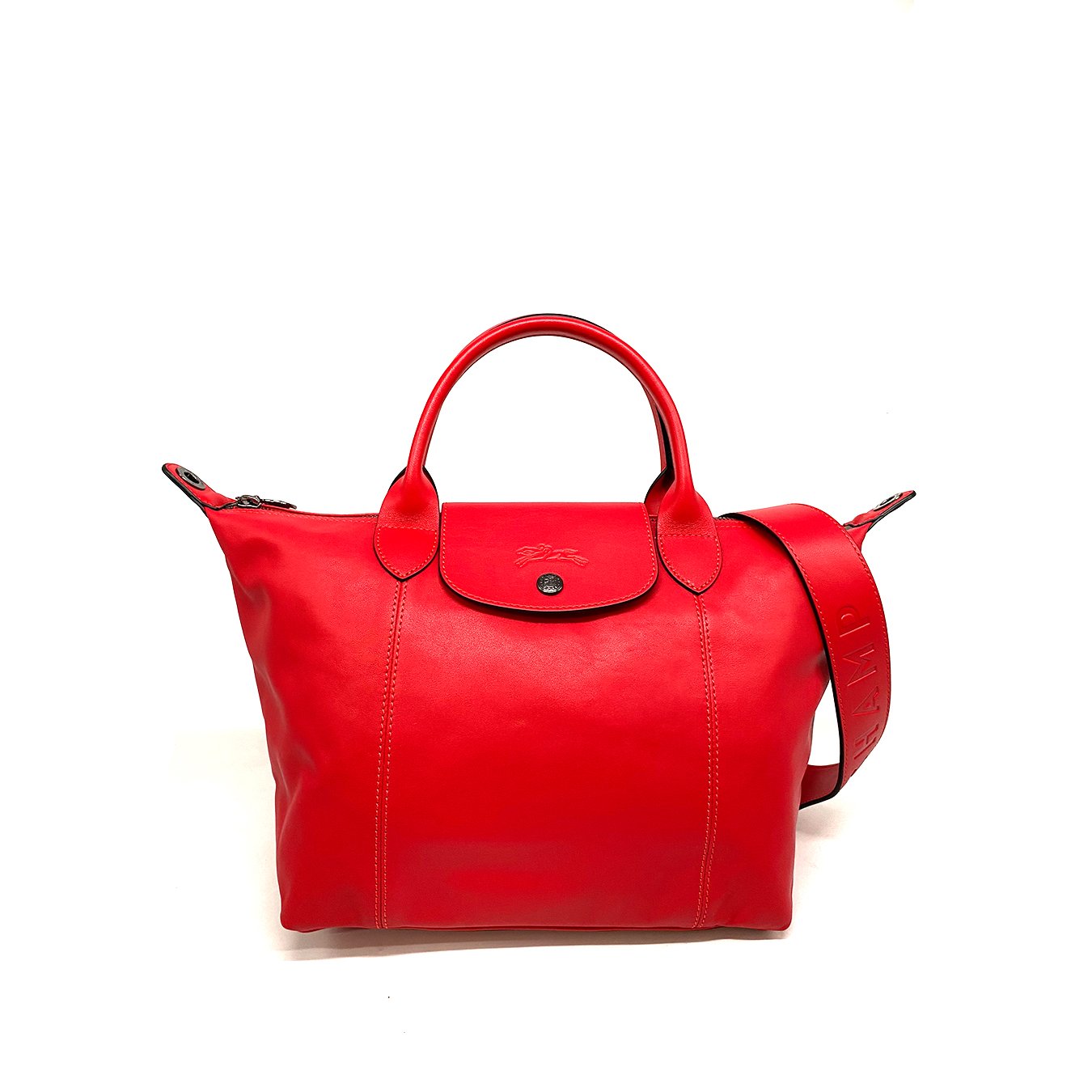 Longchampe Le Pliage Cuir Small Red