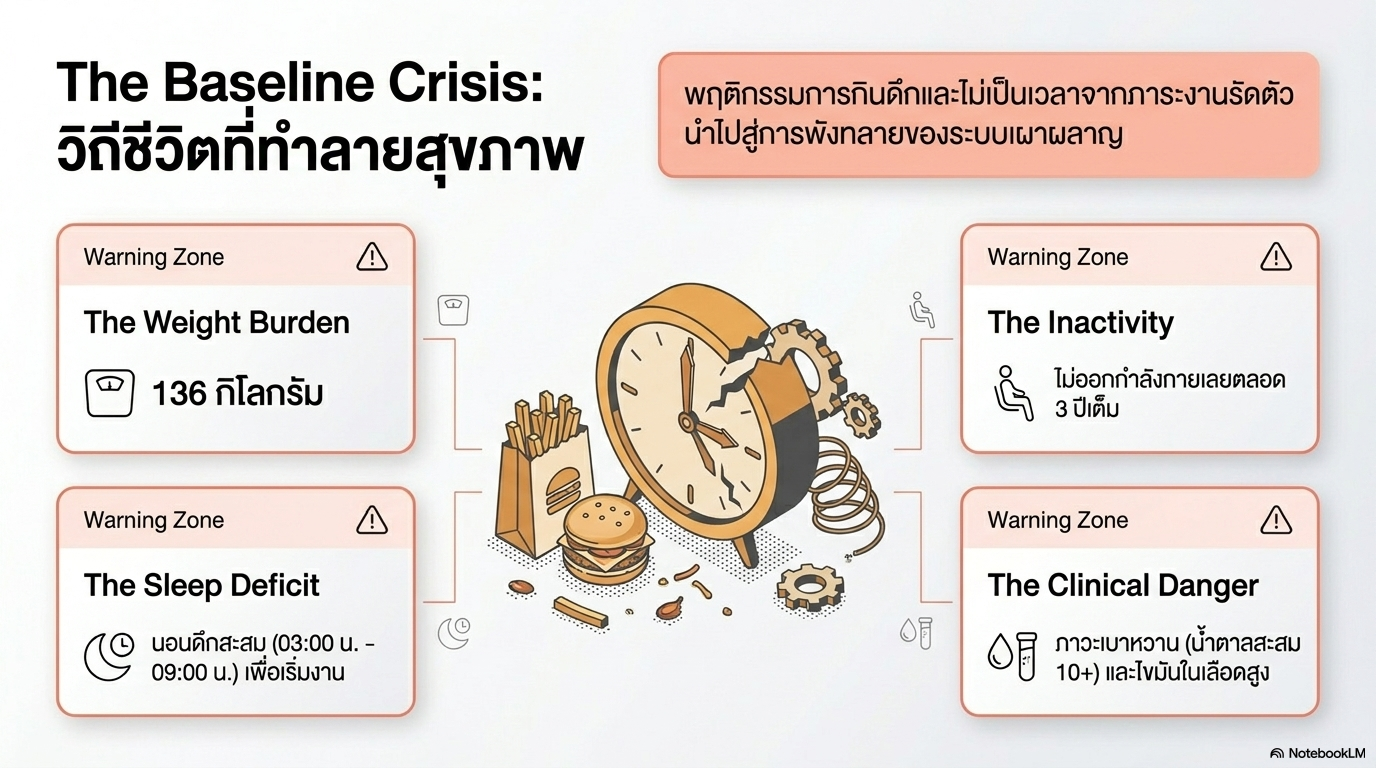 วิเคราะห์พฤติกรรมเสี่ยงก่อนเข้าโปรแกรมการนอนดึกและภาวะเบาหวาน
