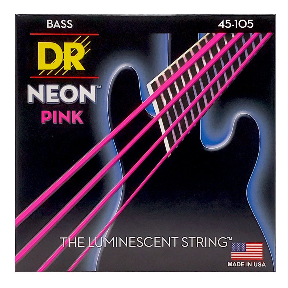 DR Strings Neon Pink Bass 45-105 Medium 4-String (NPB-45)