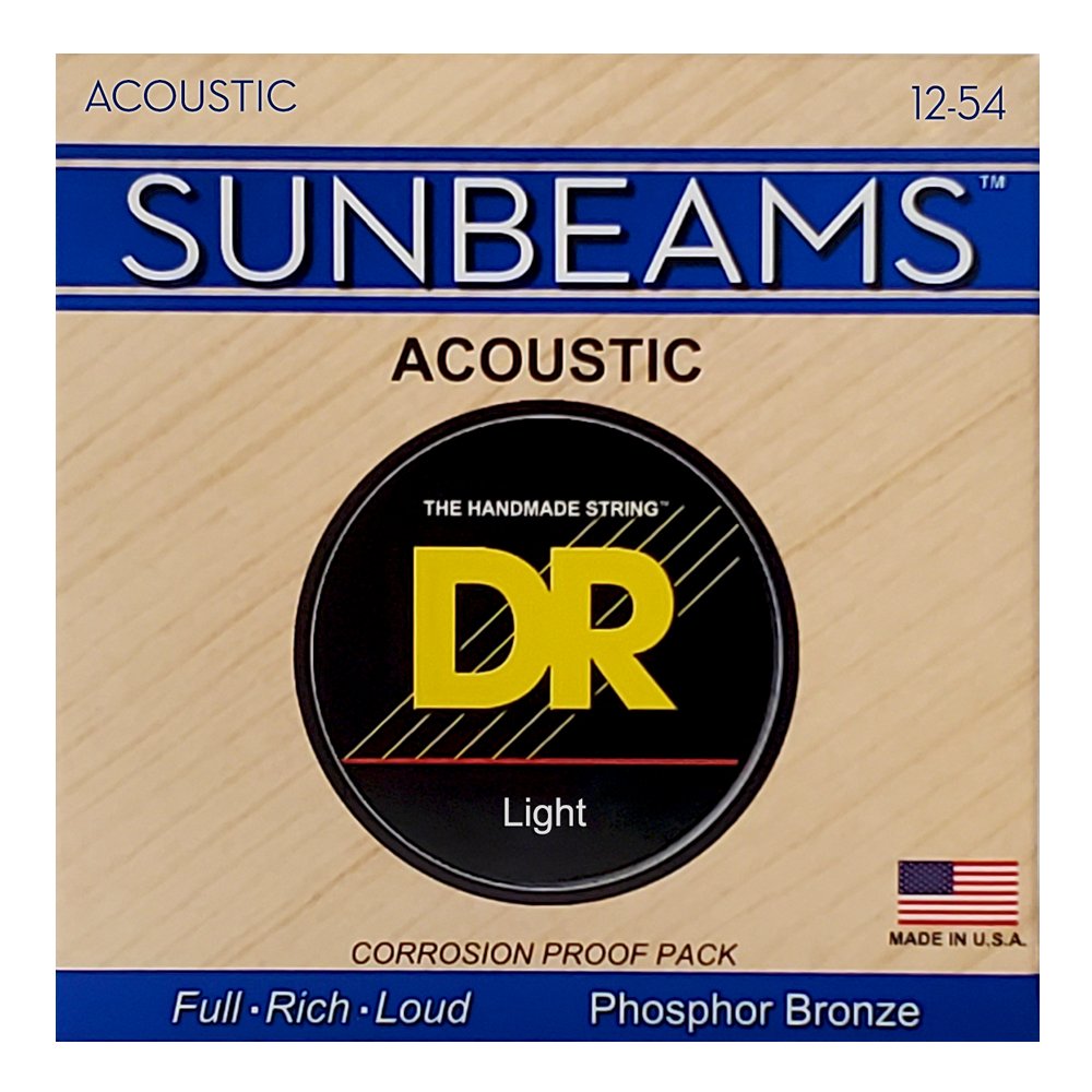 DR Strings Sunbeam Phosphor Bronze Acoustic Guitar Strings - .012-.054 Medium