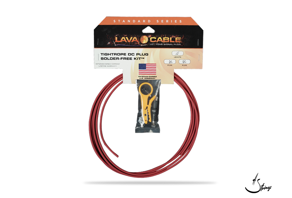 Lava Cable TIGHTROPE DC Plug Solder Free Kit 10 ft Cable/10 DC plugs Stripper RED
