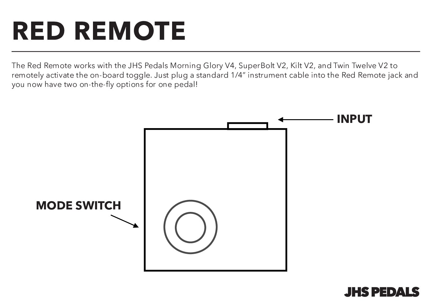 JHS Pedals Red Remote - stringsshop